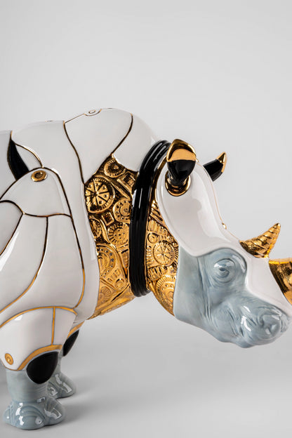  Lladró Rhino Cyborg Sculpture Sculpture by Lladró at  FormFluent