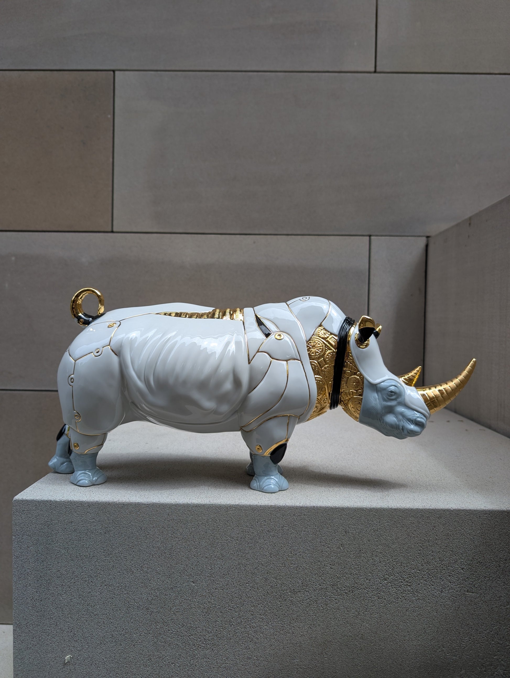  Lladró Rhino Cyborg Sculpture Sculpture by Lladró at  FormFluent