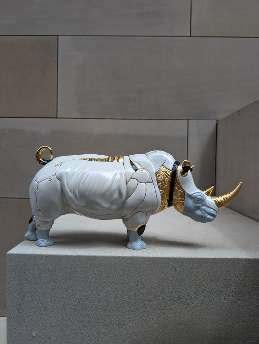  Lladró Rhino Cyborg Sculpture Sculpture by Lladró at  FormFluent