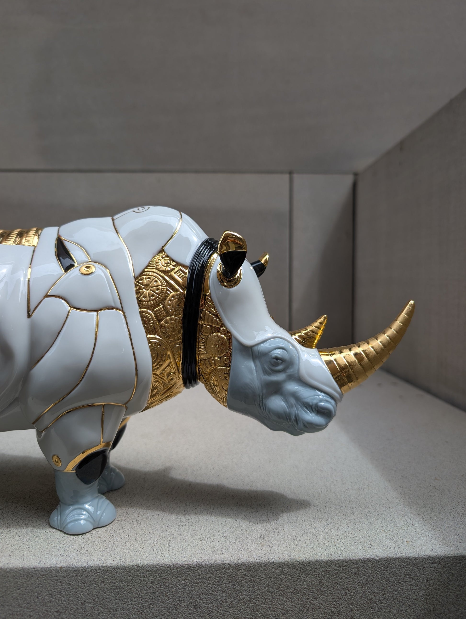  Lladró Rhino Cyborg Sculpture Sculpture by Lladró at  FormFluent