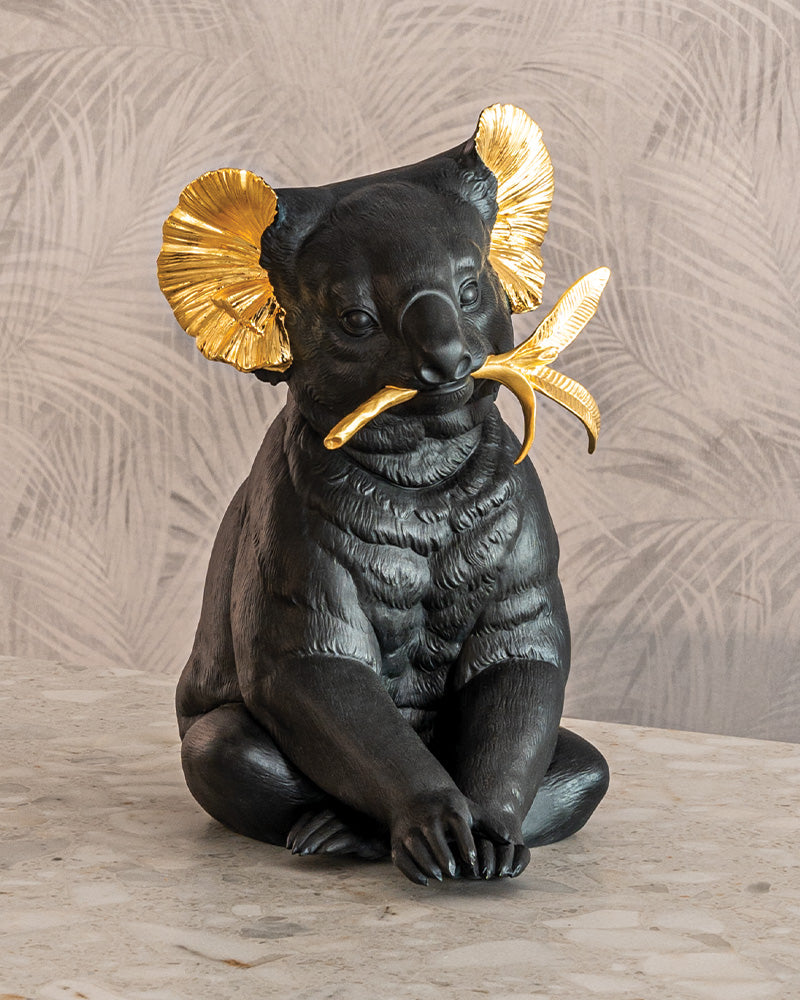 Lladró Koala Sculpture Black-Gold Limited Edition  Sculpture FormFluent