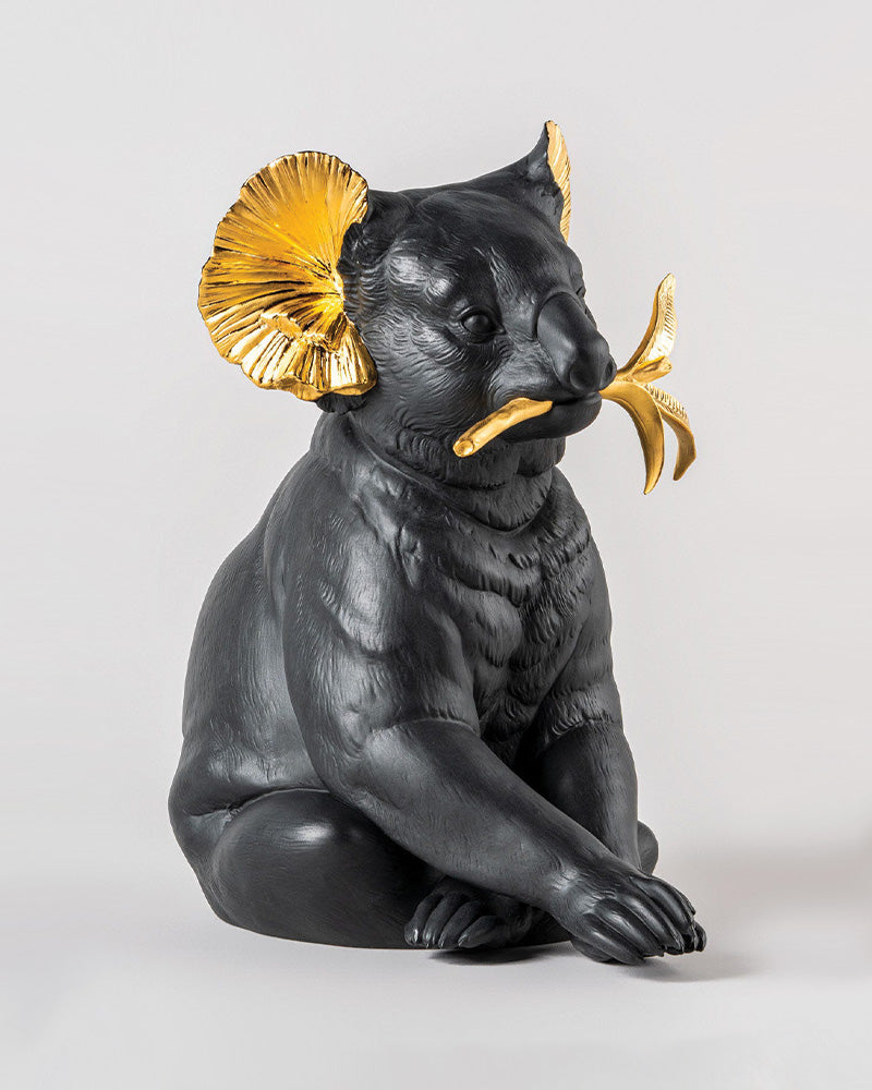 Lladró Koala Sculpture Black-Gold Limited Edition  Sculpture FormFluent