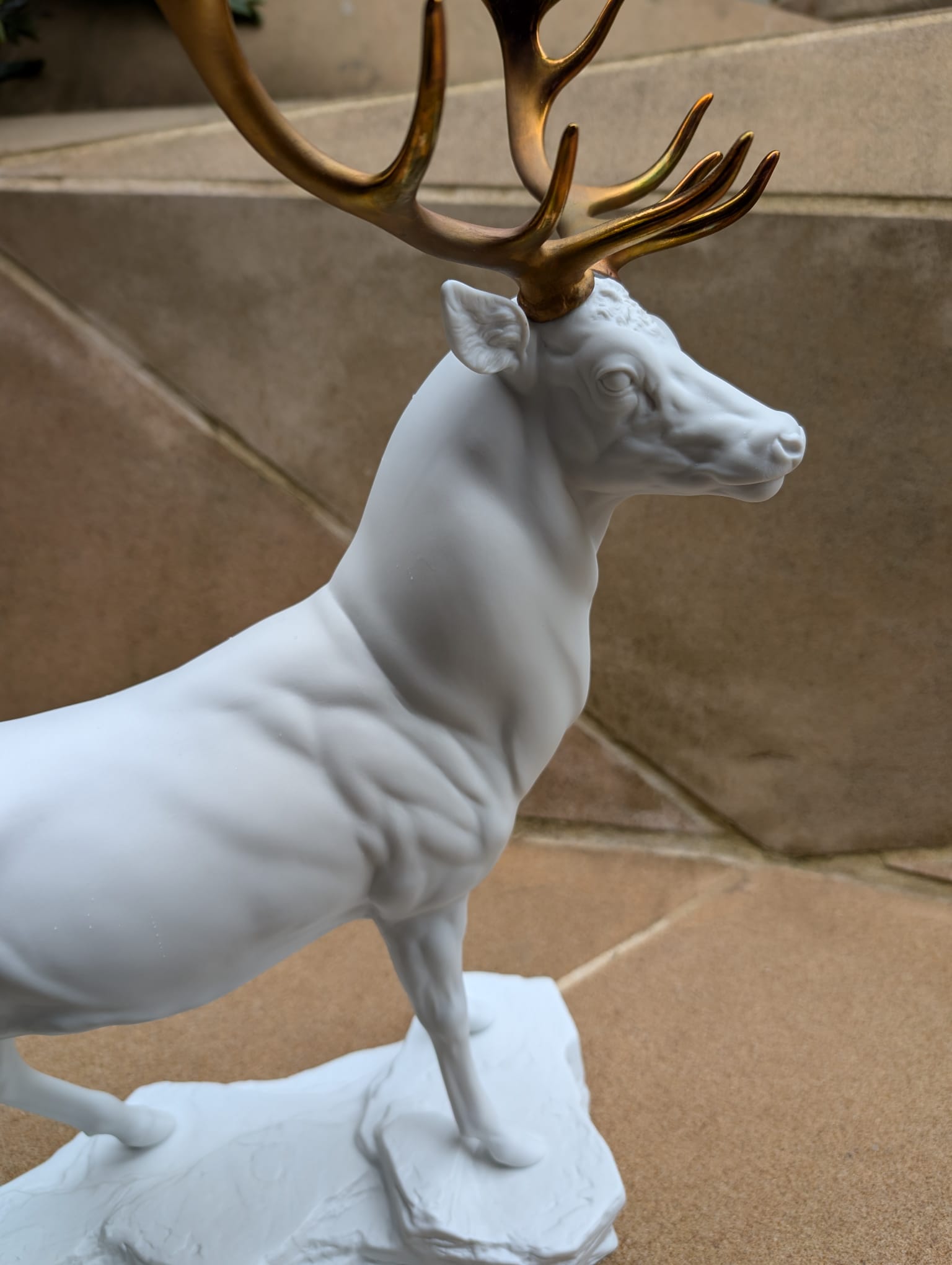 Lladró Deer Sculpture White-Copper Sculpture by Lladró at  FormFluent Sydney, Australia