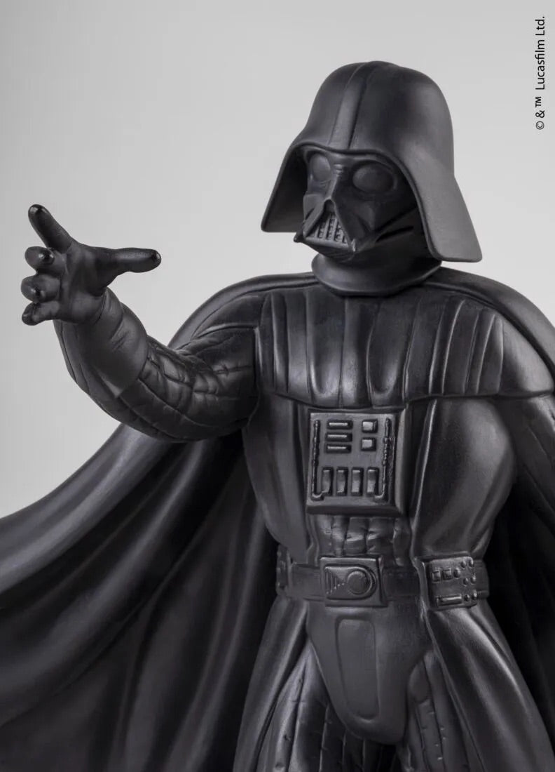 Black Darth Vader figure with a gray background