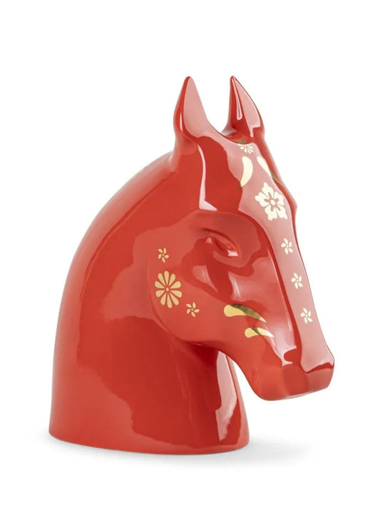Lladró The Horse Sculpture. Red - Gold