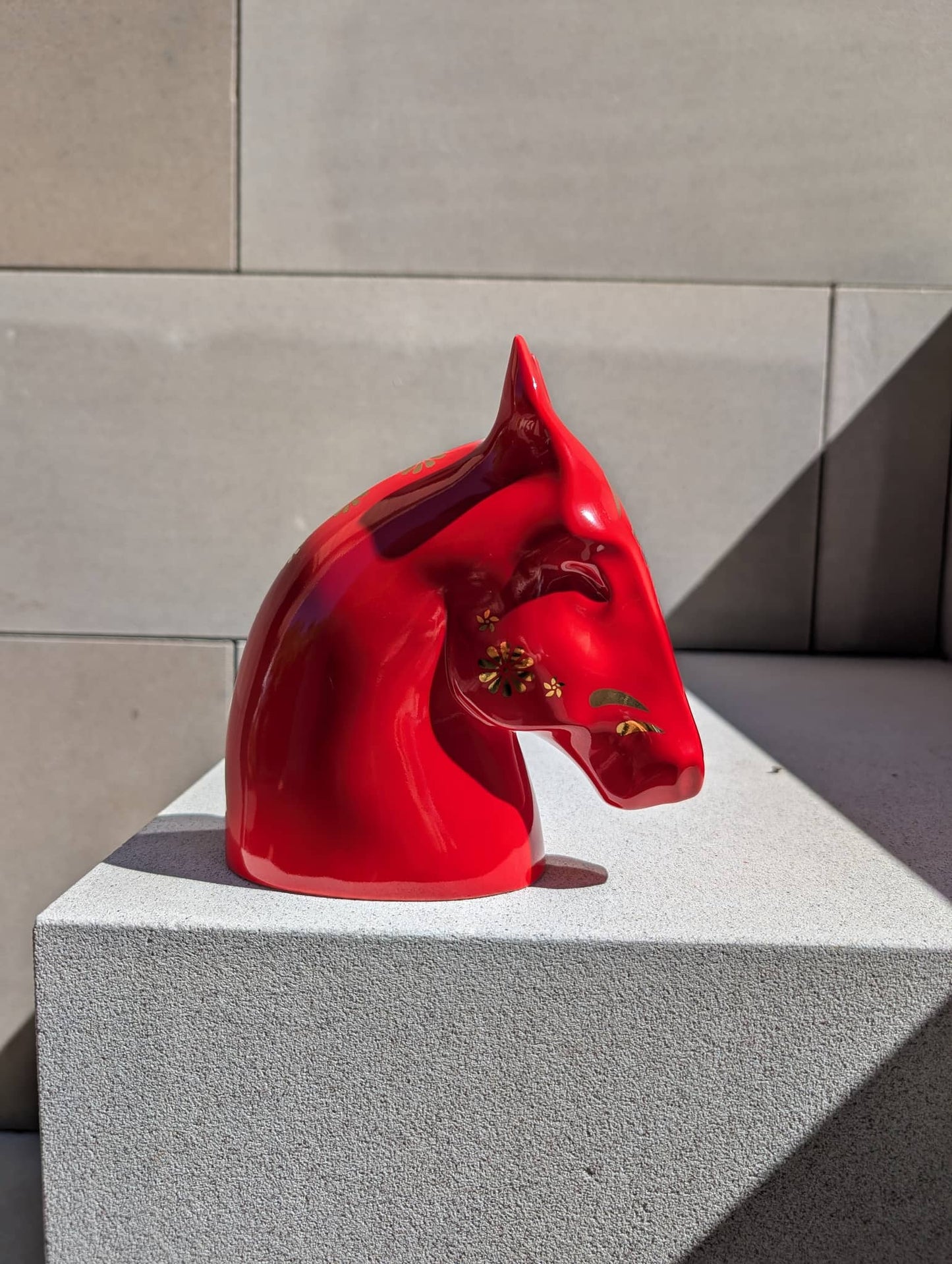 Lladró The Horse Sculpture Red - Gold Sculpture by  Lladró at   FormFluent Sydney, Australia