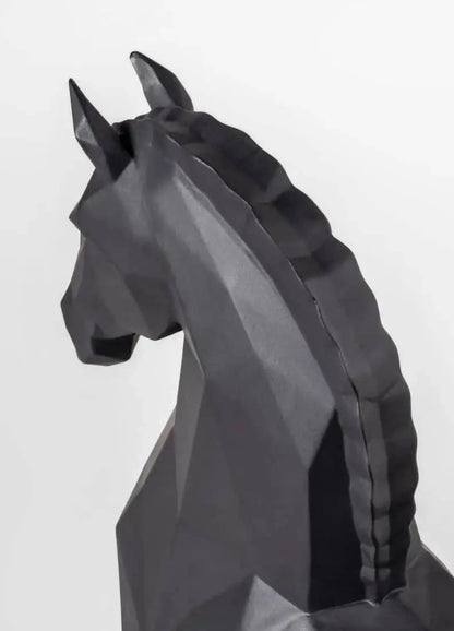 Lladró Origami Horse Sculpture Matt Black Sculpture by  Lladró at   FormFluent Sydney, Australia