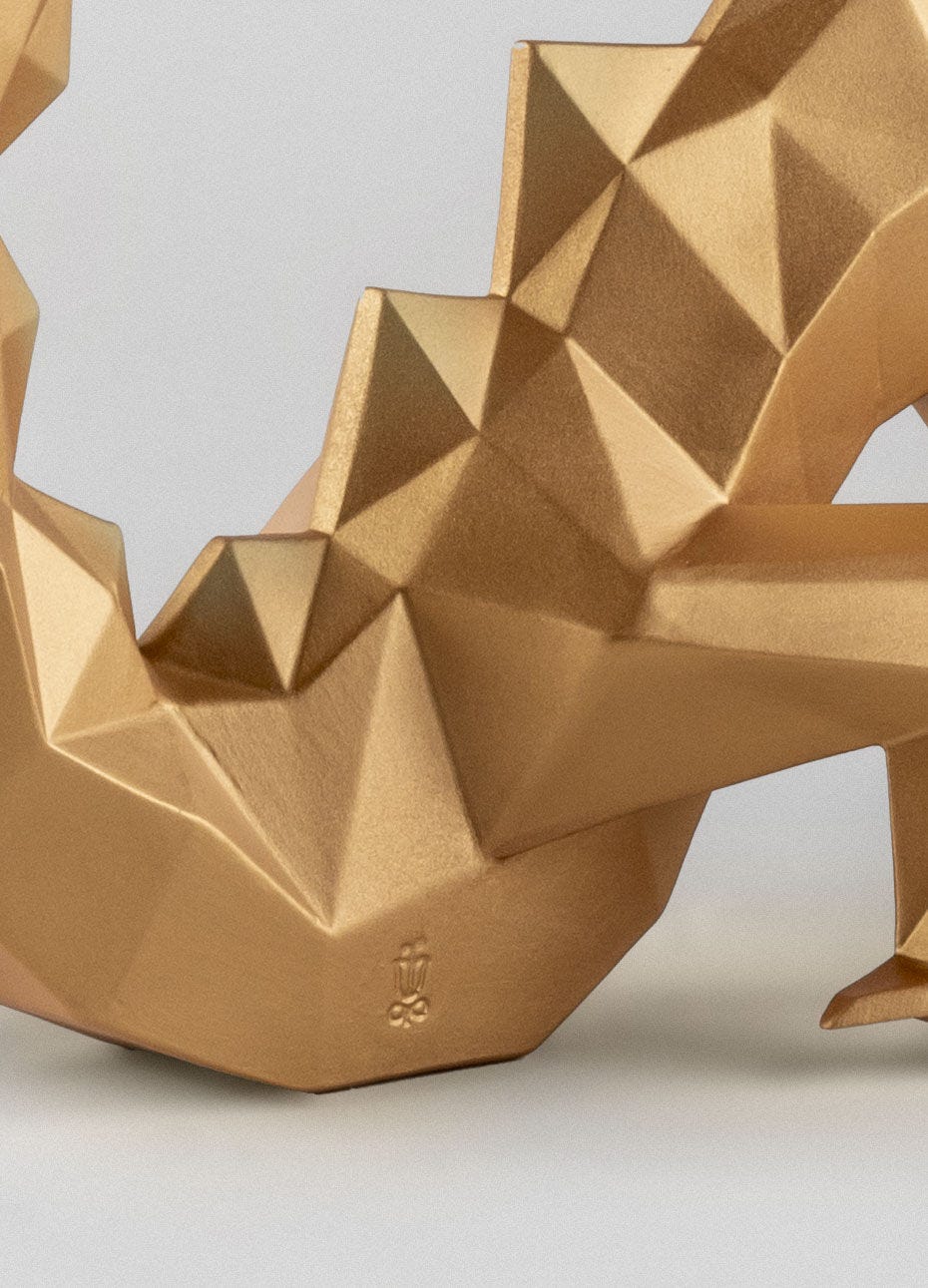 Buy Authentic Lladró Lladró Origami Dragon Sculpture Golden Limited Edition Sculpture - FormFluent Sydney Australia