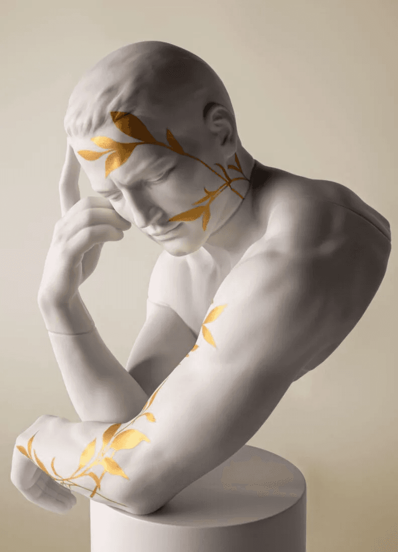 Lladró Reflections of Nature - Him Sculpture White-Gold Sculpture by  Lladró at   FormFluent Sydney, Australia