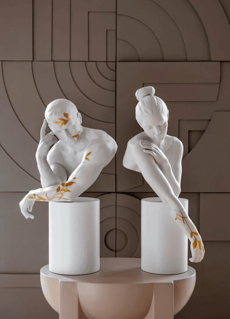Lladró Reflections of Nature - Him Sculpture White-Gold Sculpture by  Lladró at   FormFluent Sydney, Australia