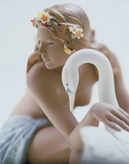 Lladró Leda and The Swan Gres Woman Greek Mythology Figurine Sculpture by  Lladró at   FormFluent Sydney, Australia