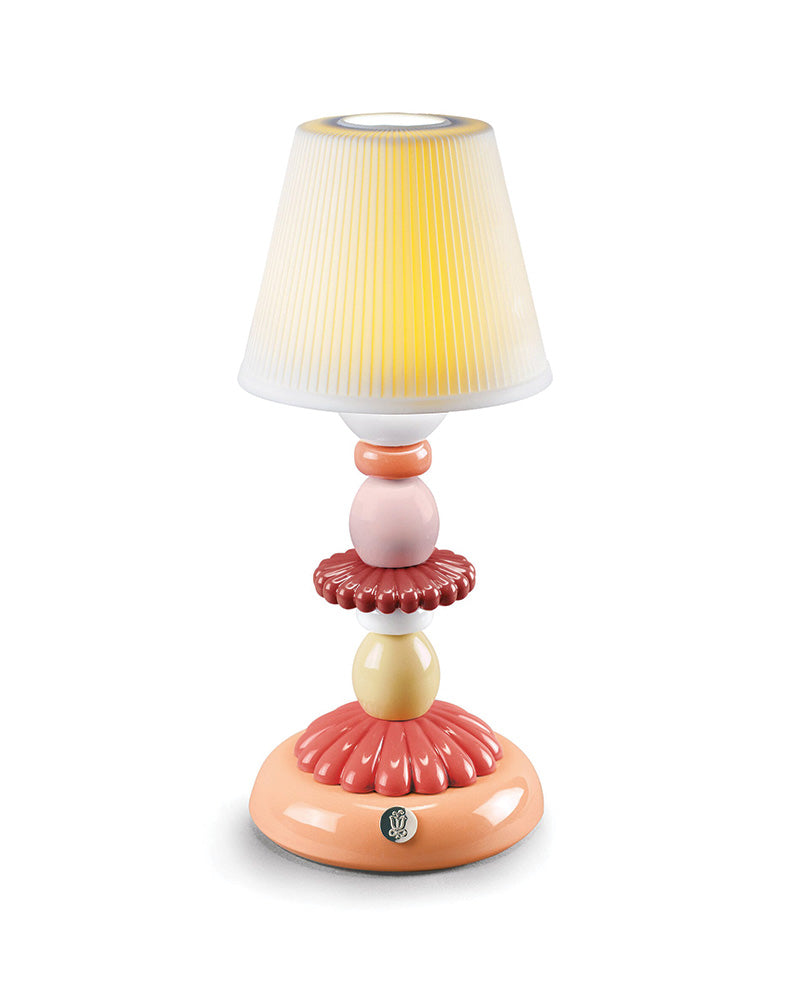 Lladró Lotus Firefly Table Lamp Coral  - FormFluent Sydney Australia
