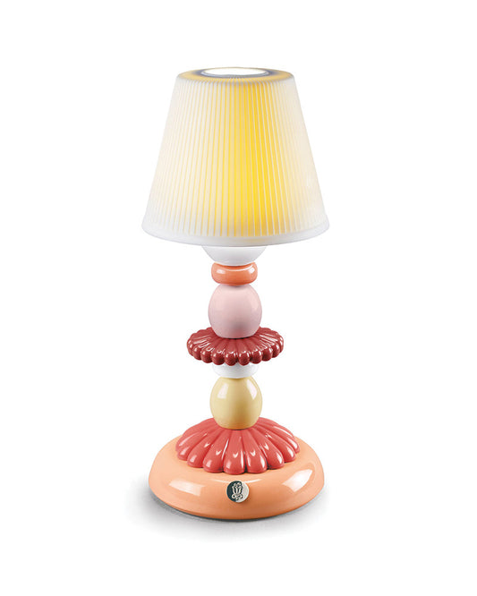 Lladró Lotus Firefly Table Lamp Coral  - FormFluent Sydney Australia