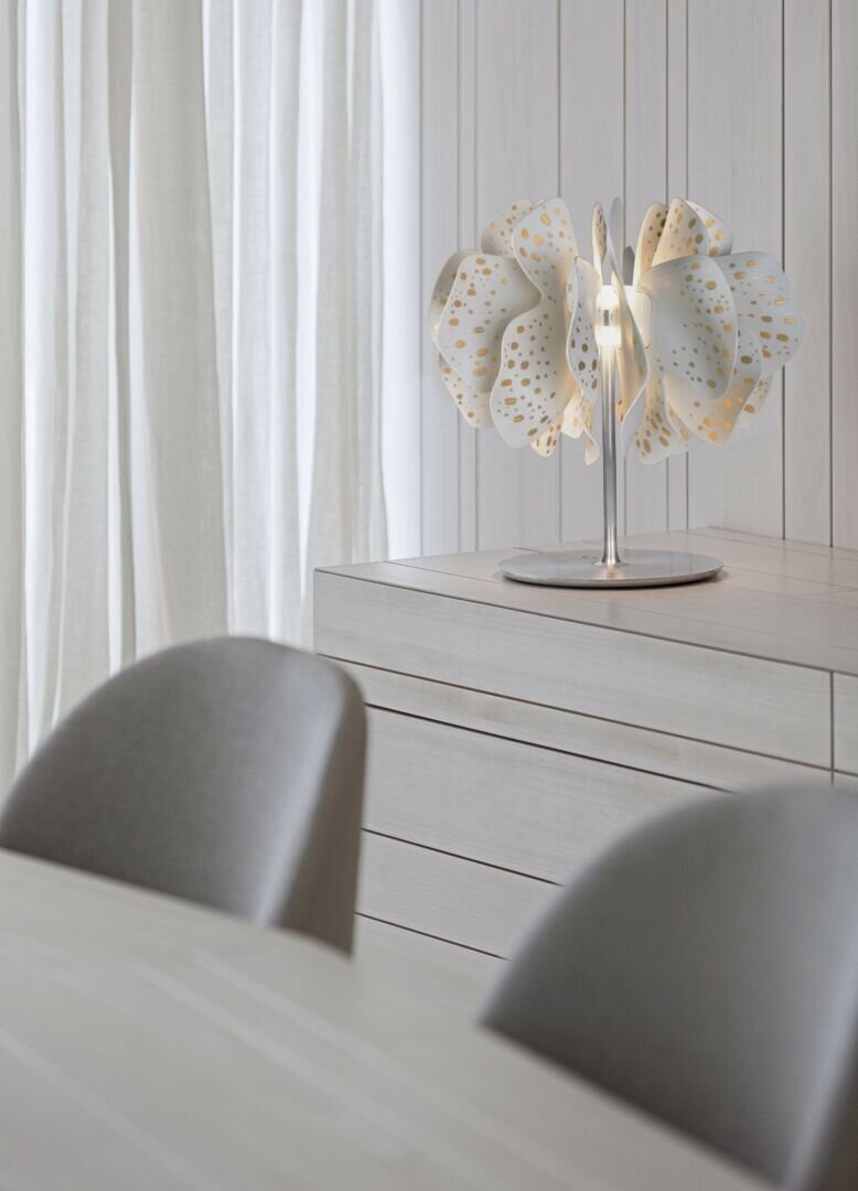Nightbloom Table Lamp - White & Gold - FormFluent