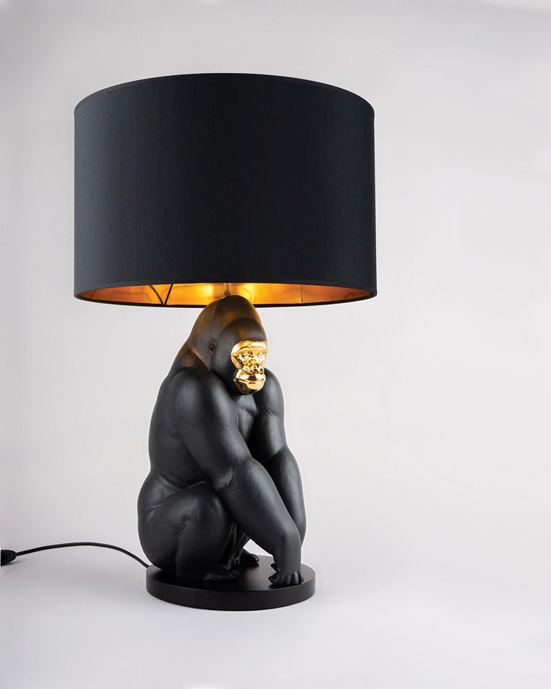 Lladró Bold Black Gorilla Lamp  - FormFluent Sydney Australia