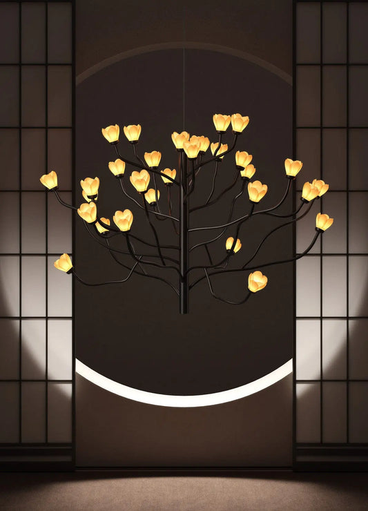  Lladró Mokuren Chandelier Magnolia Flower by Naoto Fukasawa Lighting by Lladró at  FormFluent