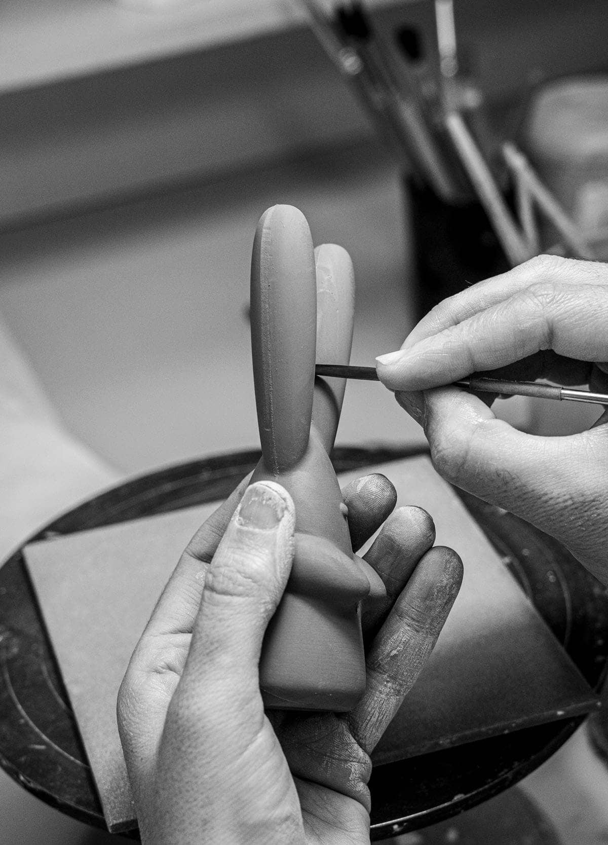 Lladró Bunny Figurine Incense Ring Holder Beige