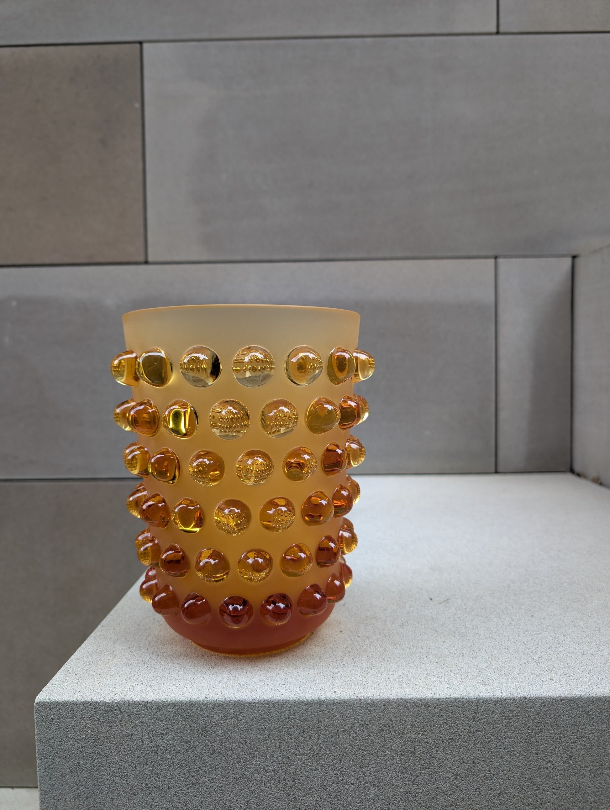 Buy Authentic Lalique Lalique Mossi Vase Amber Crystal Vase - FormFluent Sydney Australia