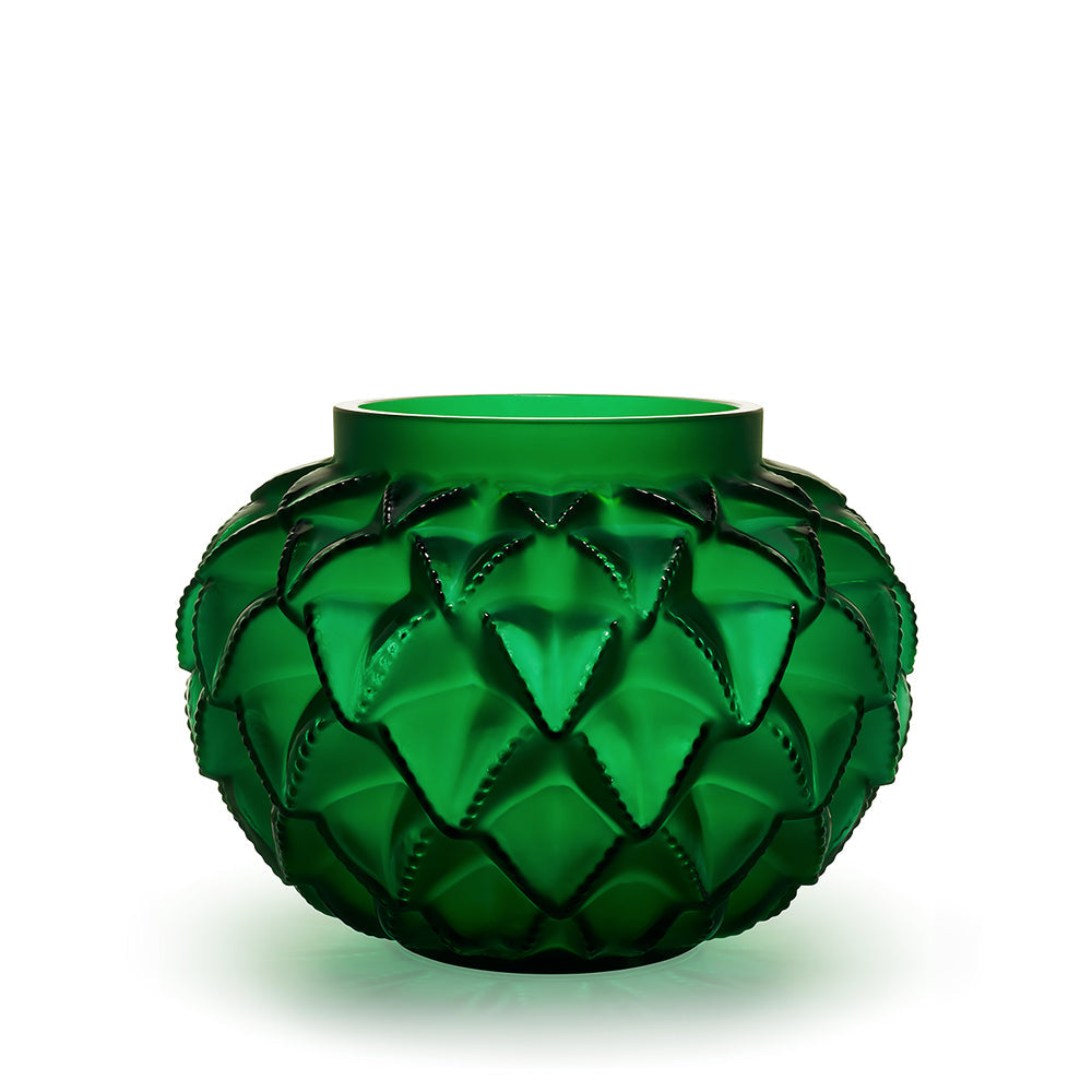 Languedoc Vase Lalique green crystal