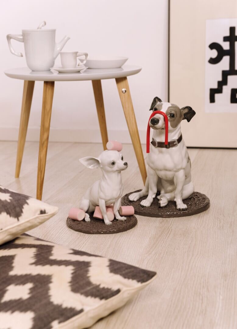 Jack Russell with Liquorice Dog Sculpture - FormFluent