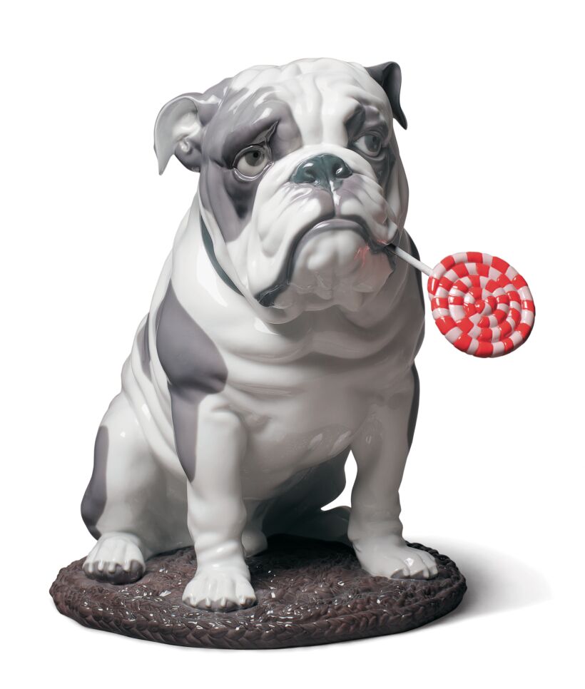 Bulldog with Lollipop Dog Sculpture - FormFluent