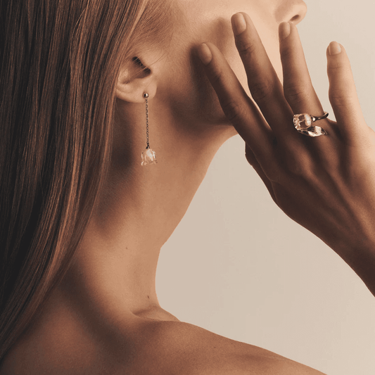 Lalique Muguet Long Earrings - Clear Crystal Silver Jewelry by  Lalique at   FormFluent Sydney, Australia