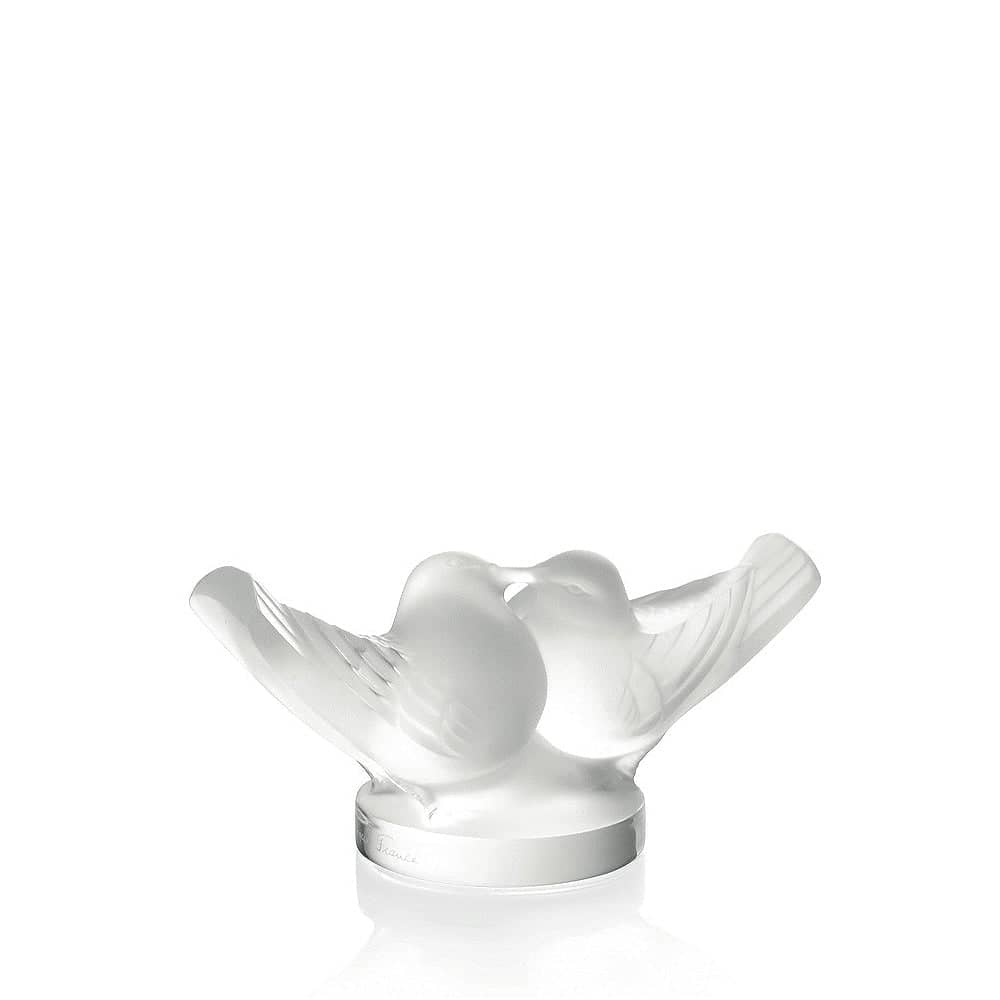 Lalique 2 Lovebirds Large Sculpture Clear Crystal Sculpture by  Lalique at   FormFluent Sydney, Australia