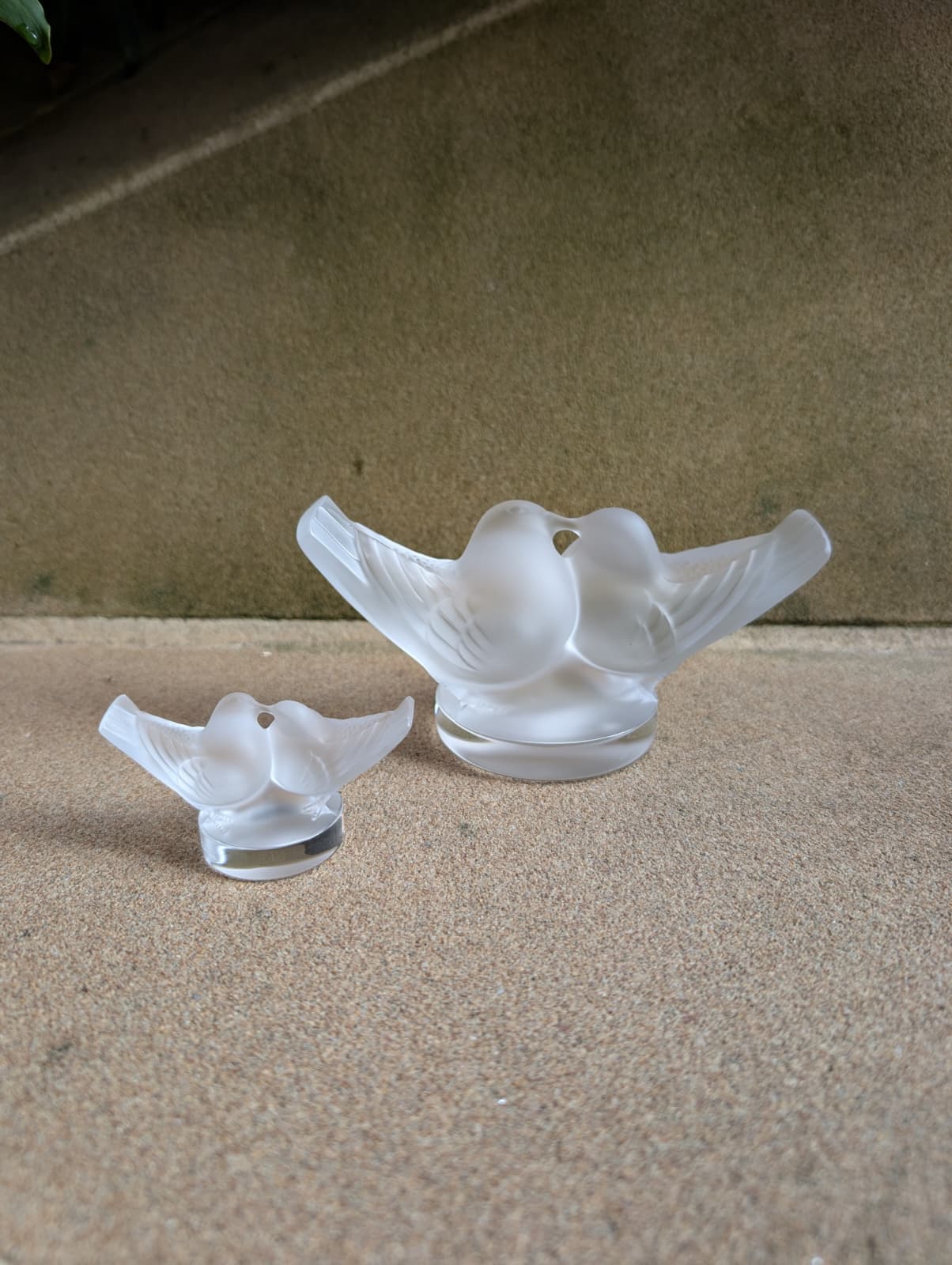 Lalique 2 Lovebirds Large Sculpture Clear Crystal - FormFluent
