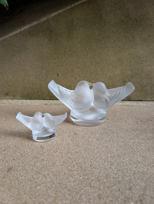 Lalique 2 Lovebirds Large Sculpture Clear Crystal - FormFluent