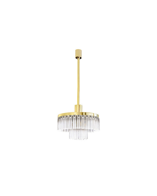 Orgue Chandelier 53.5cm Lalique gilded finish