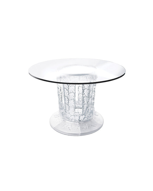 Chêne Table Lalique clear crystal