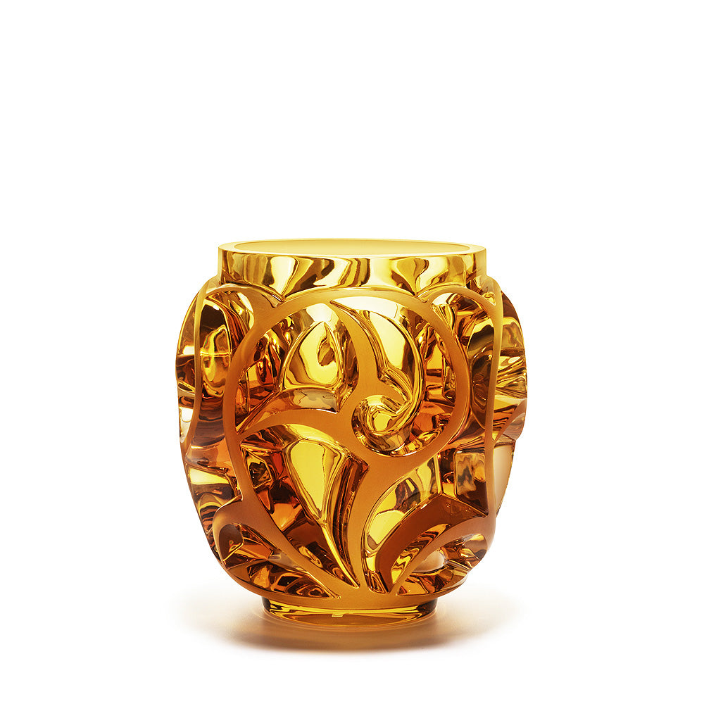 Tourbillons Vase Lalique amber crystal