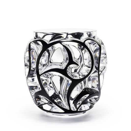  Lalique Tourbillons grand vase - Clear, black enamelled crystal (Numbered Edition) Vase by Lalique at  FormFluent