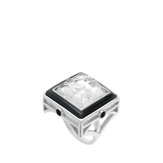 Lalique Aréthuse Ring Clear Crystal Black Lacquer Silver Jewelry by Lalique at  FormFluent Sydney, Australia