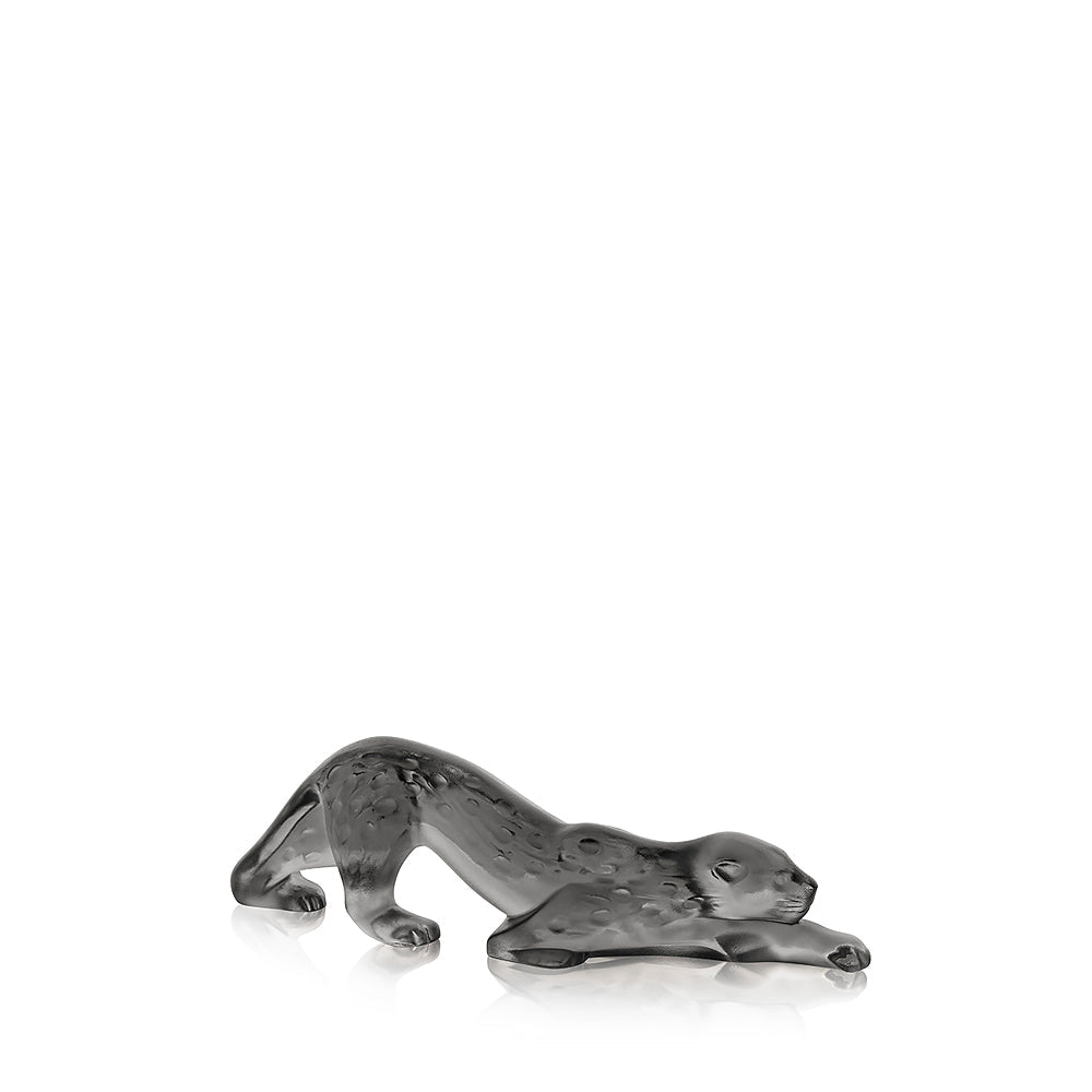 Zeila Panther Small Sculpture Lalique grey crystal