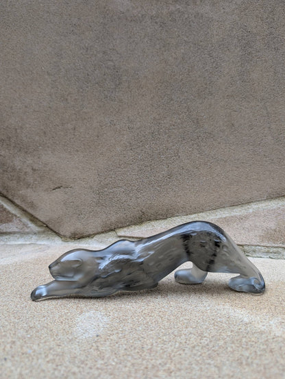Lalique Zeila Panther Large Sculpture Clear Crystal Sculpture by  Lalique at   FormFluent Sydney, Australia