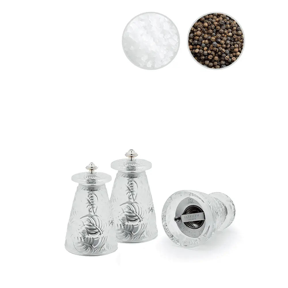 Lalique Feuilles Salt and Pepper Grinder by Peugeot - FormFluent