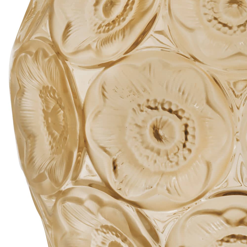 Lalique Anemones Vase Gold Lustre Crystal Vase by  Lalique at   FormFluent Sydney, Australia