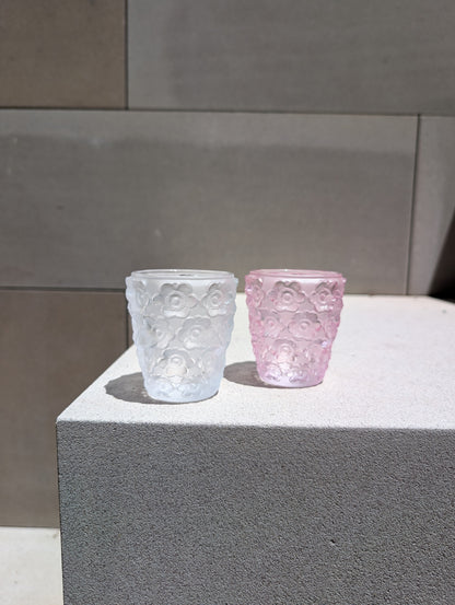 Lalique Anemones Votive Pink Lustre Crystal Vase by  Lalique at   FormFluent Sydney, Australia