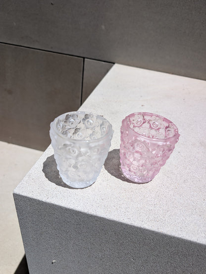 Lalique Anemones Votive Pink Lustre Crystal Vase by  Lalique at   FormFluent Sydney, Australia