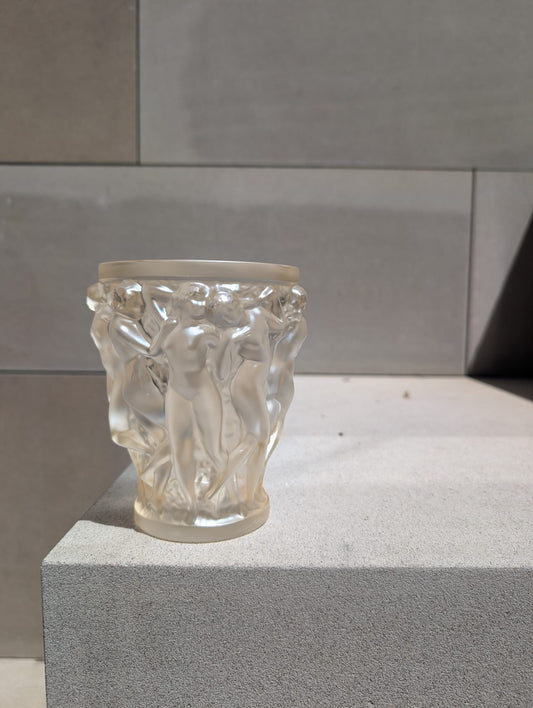 Lalique Bacchantes Small Vase Gold Lustre Crystal