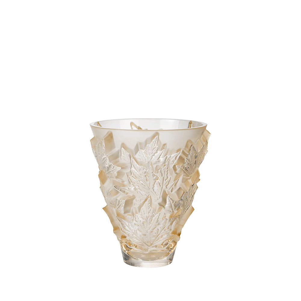 Champs-Élysées Small Vase Lalique in gold lustre crystal