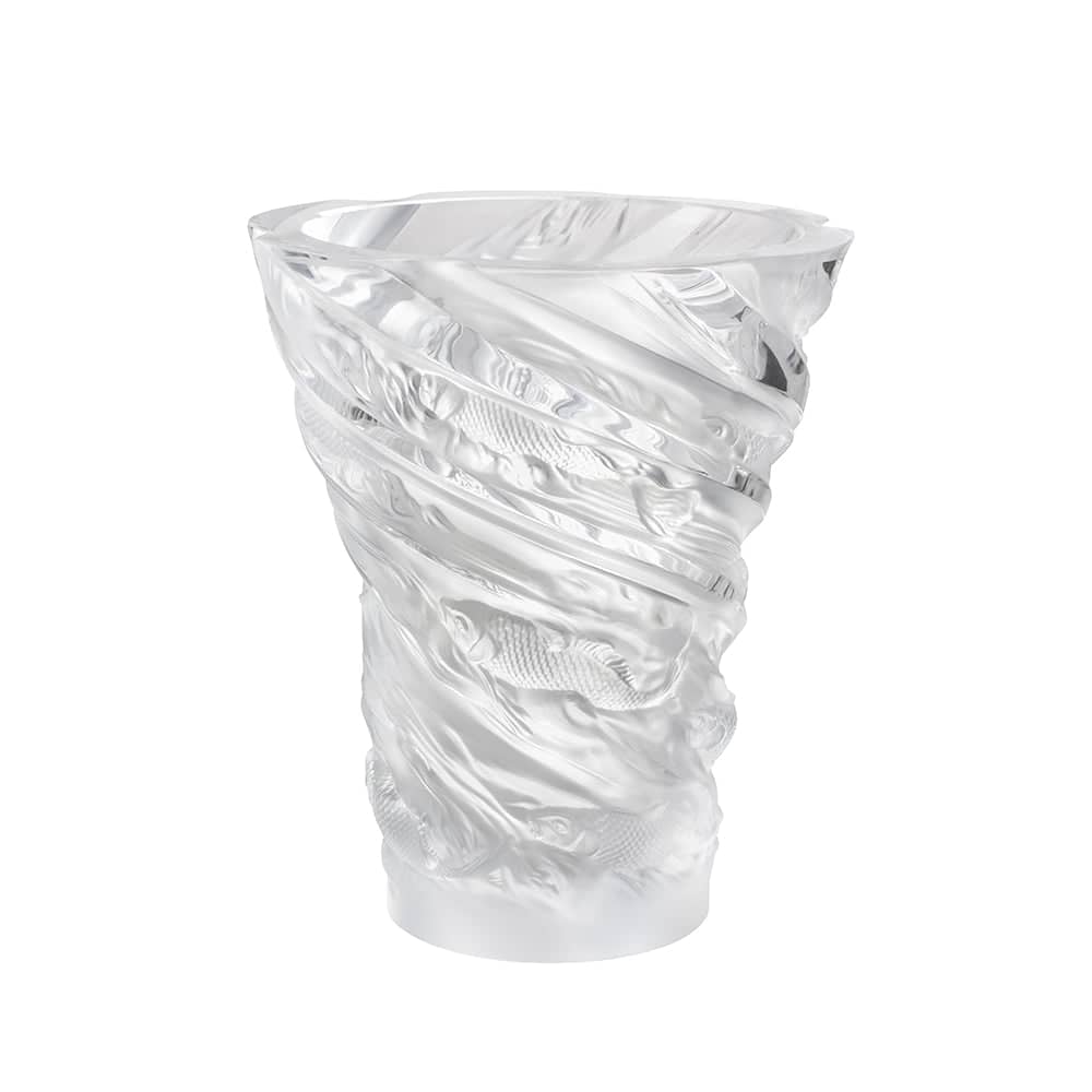 Lalique Carpes Koi Vase Clear Crystal Vase by  Lalique at   FormFluent Sydney, Australia