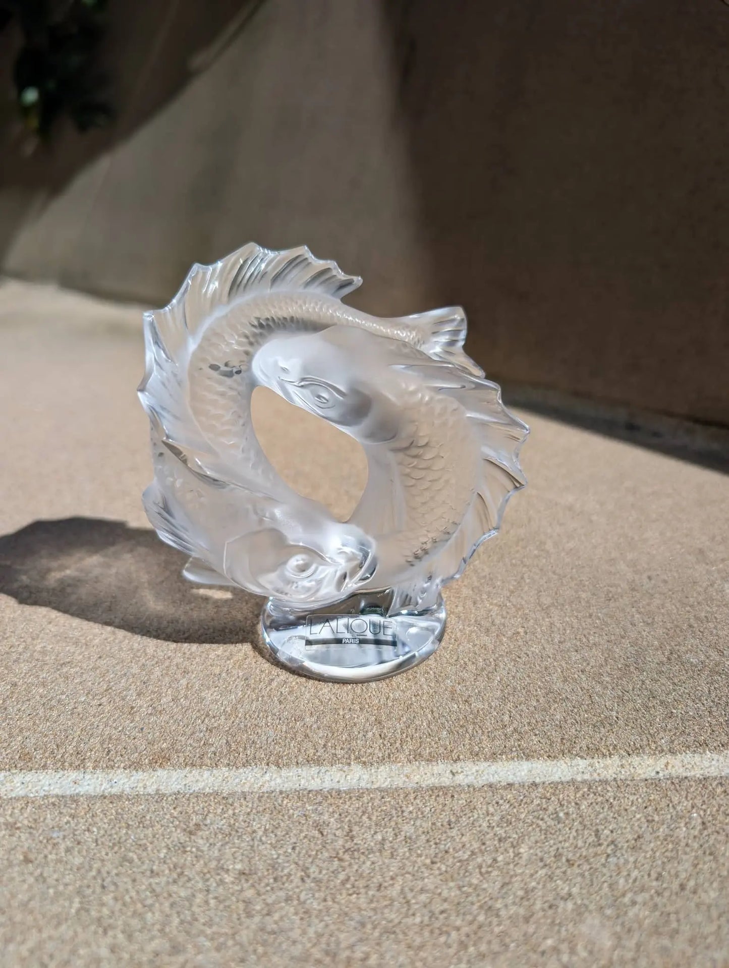  Lalique Double Fish Small Sculpture Clear Crystal Sculpture by Lalique at  FormFluent