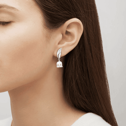 Lalique Muguet Clip-on Earrings - Clear Crystal Silver Jewelry by  Lalique at   FormFluent Sydney, Australia