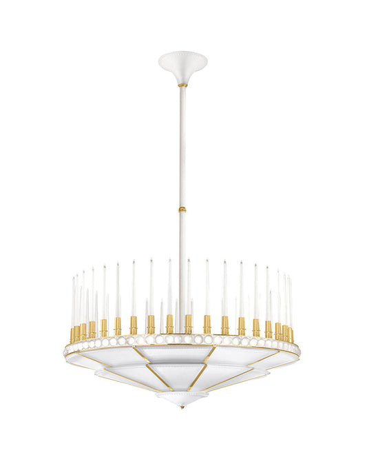 Perles Chandelier One-Tier 134cm Numbered Edition Lalique satin gilded finish