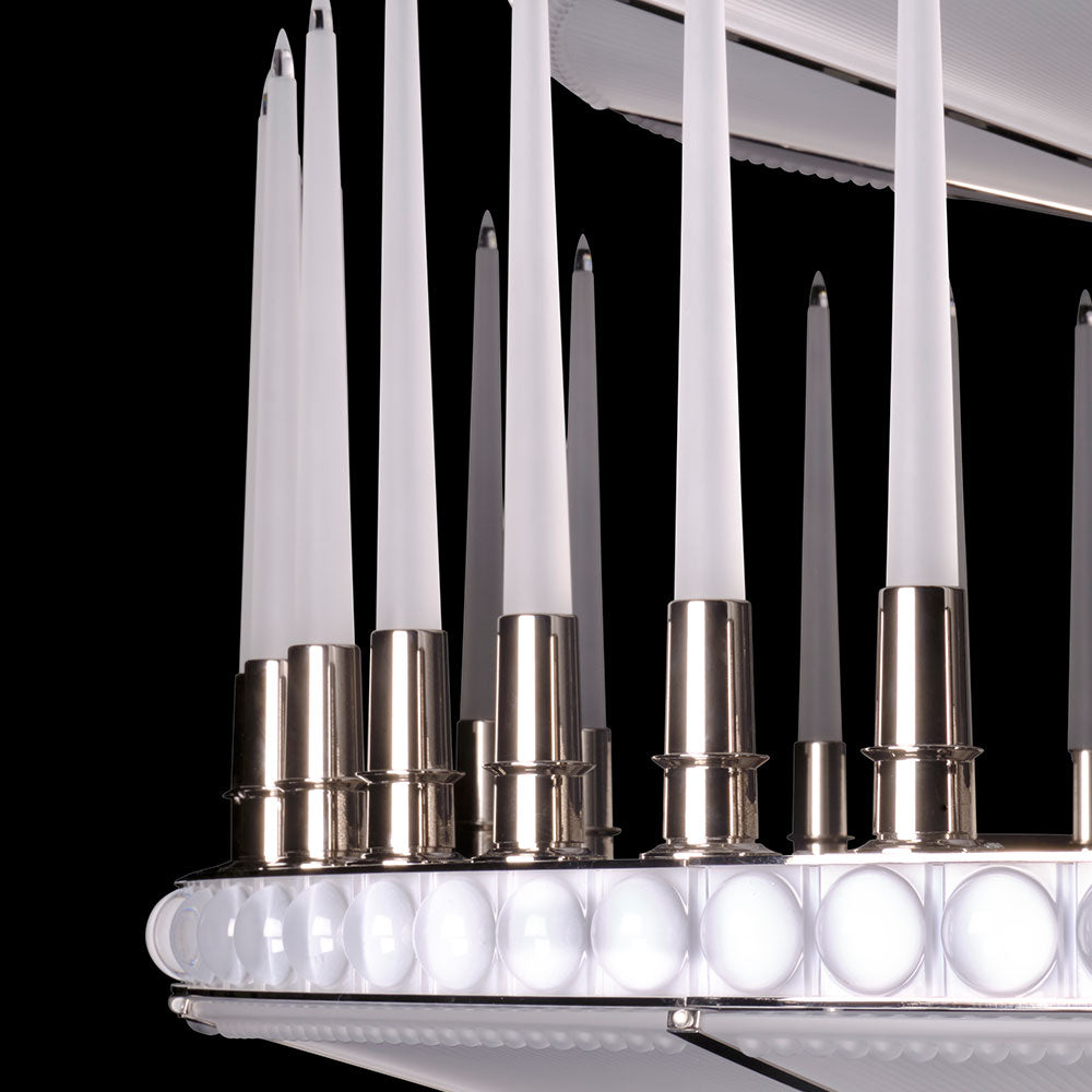 Perles Chandelier Three-Tier 134cm Numbered Edition Lalique close up luminaires