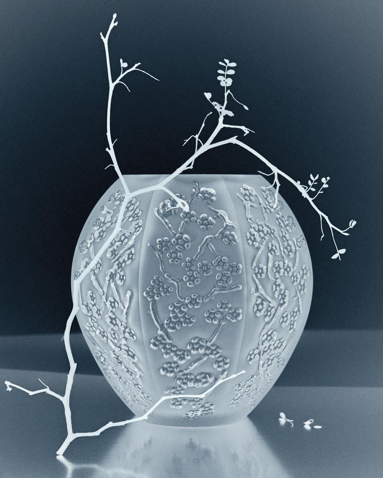 Lalique Sakura Small Vase - Clear Crystal
