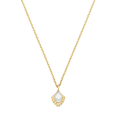 Lalique Paon Pendant - White Pearly Clear Crystal 18K Yellow Gold-Plated  by  Lalique at   FormFluent Sydney, Australia