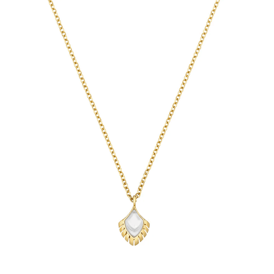 Lalique Paon Pendant - White Pearly Clear Crystal 18K Yellow Gold-Plated  by  Lalique at   FormFluent Sydney, Australia
